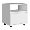 TIRAMISUBEST Nightstand with 1 Drawer, Caster Wheels, Buffet Cabinet for Mobile Bedroom Storage - 4 of 4