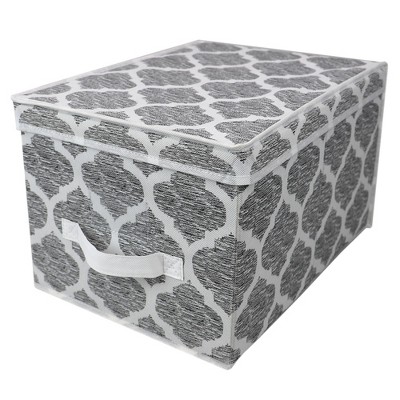 Home Basics Arabesque Large Non-woven Storage Box With Label Window ...