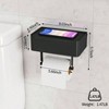 Toilet Paper Holder with Shelf, Flushable Wipes Dispenser, Matte Black Stainless Steel Wall Mount Organizer - 2 of 4
