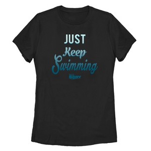 Women's Finding Dory Just Keep Swimming Motto T-Shirt - 1 of 3