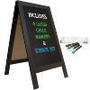 Excello Global Products 40" x 20" Wooden A-Frame Chalkboard w Stencil Set/Sidewalk Chalkboard Sign Sandwich Board/Chalk Board Standing Sign (Black) - 2 of 4