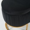INFURNIC Ottomans and Benches Oval Velvet Storage Bench Upholstered Bedroom Bench with Metal Legs for Living Room, Black, 45.6"*15.7"*17.5" - 3 of 4