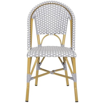 Salcha Gray and White Wicker Bistro Side Chair Set