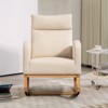 Rocking Chair Nursery, Glider Rocking Chair with  Wood Legs, High Backrest Rocking Accent Chair - 2 of 4
