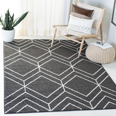 Ivory and Brown Geometric Braided Rectangular Rug