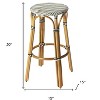 HomeRoots 30" Natural Black and White Rattan Backless Bar Height Bar Chair - 3 of 4