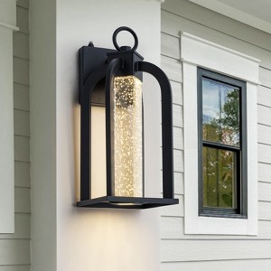 LLHZSY Modern Outdoor Wall Light Fixture Black LED Downlight 14 1/5" for Exterior House Porch Yard Patio - 1 of 4