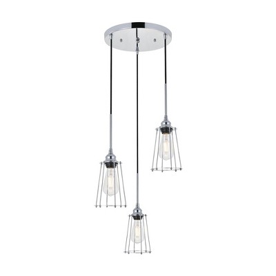 Elegant Lighting Auspice 3 light chrome Pendant