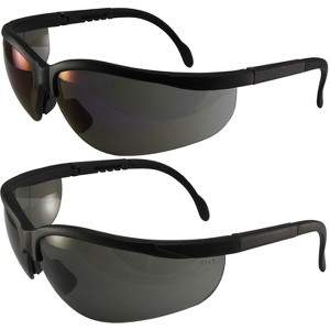 2 Pairs of Global Vision Eyewear Blue Moon Safety Motorcycle Glasses with Blue Mirror, Smoke Lenses - 1 of 4