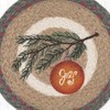 Earth Rugs Ornament on Branch Printed Round Jute Trivet with Festive Holiday Design, 10"x10" - 3 of 3