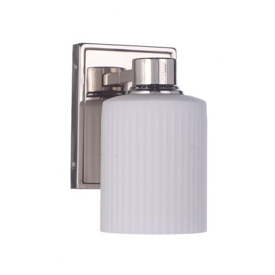 Polished Nickel Frosted Glass Outdoor Wall Sconce