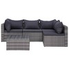 vidaXL Sofa Set Grey PE rattan, powder-coated steel, glass 5 Piece - 2 of 4