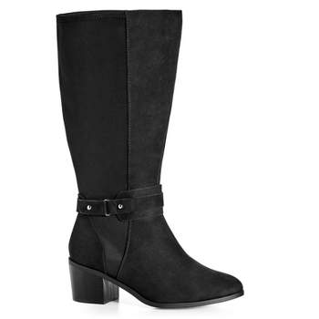 Women's Wide Fit Helen Tall Boot - Black | AVENUE