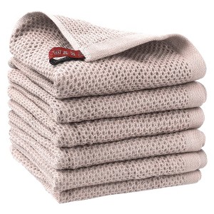 Unique Bargains Cotton Solid Lint Free Kitchen Towels 6 Pcs - 1 of 4