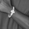 Black Bow Jewelry Men's Stainless Steel Polished Cross Link Bracelet, 8 Inch - 4 of 4