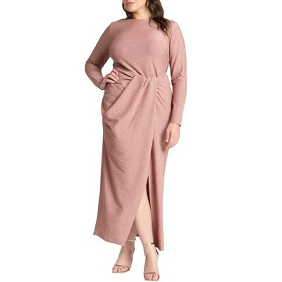 ELOQUII Women's Plus Size Lurex Maxi Dress