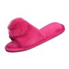 Roxoni Girl's Lovely Velvet Pom-pom Open Toe Kids House Slides Slipper - 2 of 4