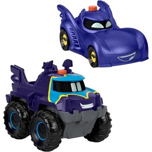 Fisher-Price DC Batwheels Light-Up 1:55 Scale Toy Cars 2-Pack, Bam The Batmobile and Buff, Preschool Pretend Play - 1 of 4