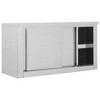 vidaXL Stainless Steel Kitchen Wall Cabinet - 35.4"x15.7"x19.7" - Durable, Easy to Clean, Suitable for Commercial Kitchens - 3 of 4