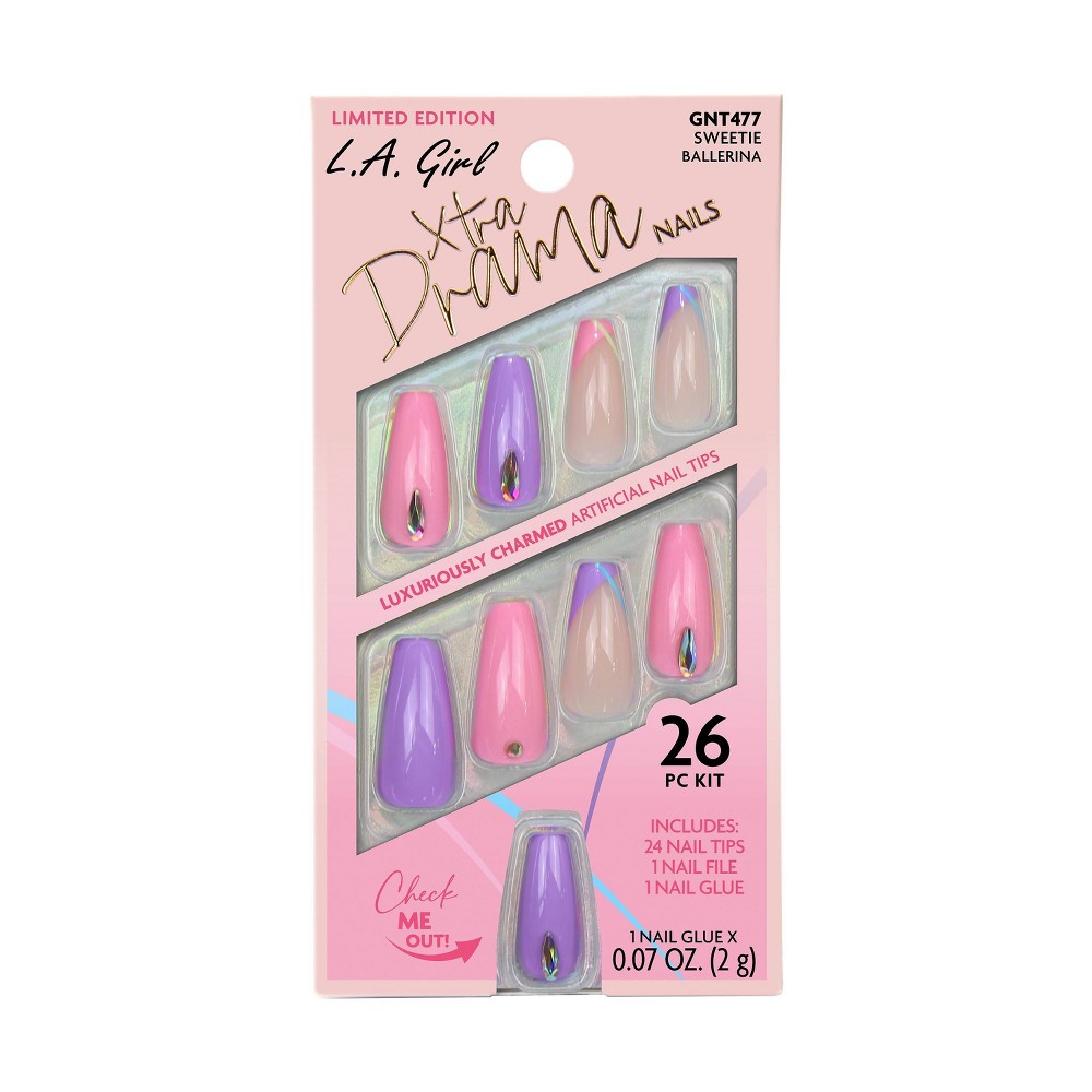 L.A. Girl Xtra Drama Fake Nails - Sweetie - 26pc 12 Boxes 