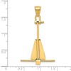 Black Bow Jewelry 14k Yellow Gold 3D Moveable Danforth Anchor Pendant - 3 of 4