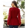 Puff Sleeve Peplum Tops Lantern Sleeve V Neck Tops Peplum Shirts For Women Loose Fit - 4 of 4