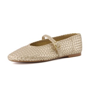 CUSHIONAIRE Women's Bistro Woven Mary Jane Flat +Memory Foam, Wide Widths Available - 1 of 4