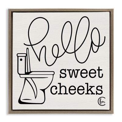 Stupell Industries Hello Sweet Cheeks with Toilet, 25" x 25"