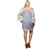 Women's Crochet Sleeve Fringe Dress - Velzera - 3 of 3