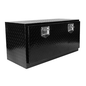 Gulches 36 inch Heavy Duty Black Aluminum Tread Tool Box Truck Trailer Underbody Storage+Locks With T-Handle Latch Key - 1 of 4