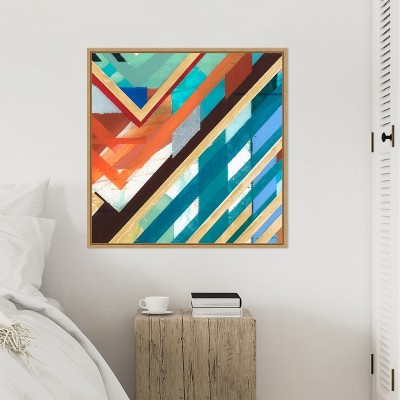 Amanti Art Zig Zag III by Bellissimo Art Canvas Wall Art Print Framed 30 x 30