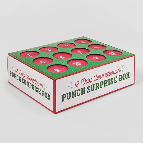 5" 12 Day Holiday Punch Countdown Box White/Green/Red - Wondershop™ - image 1 of 1
