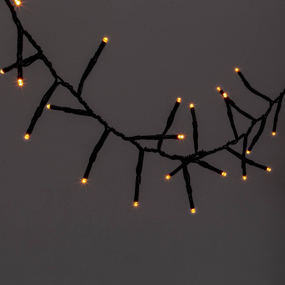 Photos - Floodlight / Street Light 60ct LED Dewdrop Halloween Fairy String Lights Garland Orange - Hyde & EEK