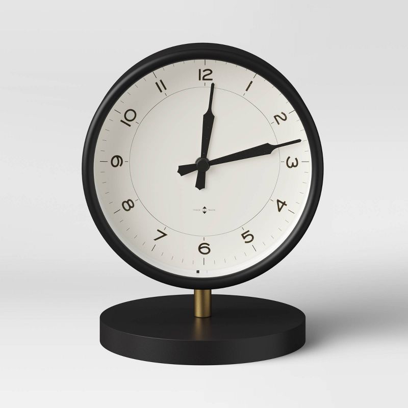 Table Clock Matte Black - Threshold&#8482;, 1 of 11
