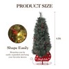 small artificial Christmas tree, plump tree, frost type, with warm white lights and red berries, 8 modes, snowmobile base - 3 of 4