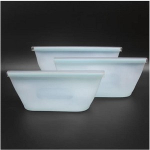 Wikineon 3pcs Reusable Silicone Food Storage Bags - Zip-Top Sandwich & Snack Containers: Safe, Eco-Friendly Alternatives to Disposable Bags - 1 of 4