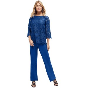 Jessica London Women's Plus Size Popover Lace Jumpsuit - 1 of 4