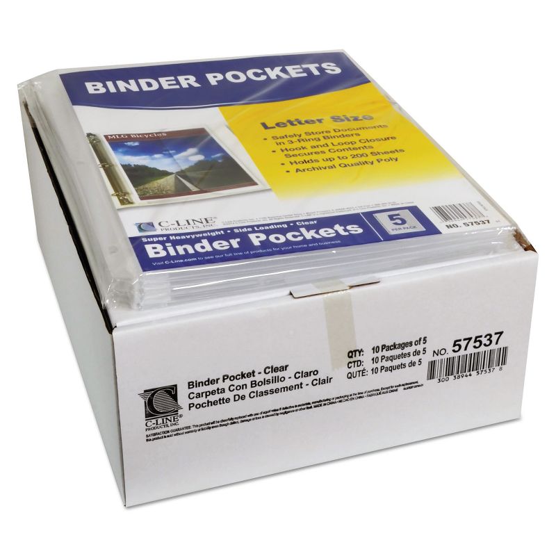 C-Line Poly Binder Pockets 11 1/2 x 9 1/4 Clear 5/Pack 57537, 5 of 7
