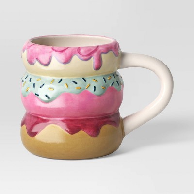 16oz Stoneware Figural Donut Mug Pink - Room Essentials™