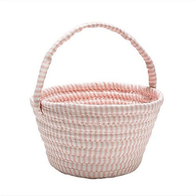 Colonial Mills Easter Ticking Basket A008X007 Basket, 8" x 12" x 7", Pink