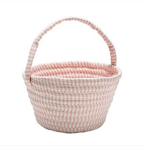 Colonial Mills Easter Ticking Basket A008X007 Basket, 8" x 12" x 7", Pink - 1 of 1
