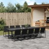 vidaXL Patio Dining Set Table and Chair Garden Outdoor Furniture Black Textilene - 2 of 4