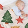 FIONECA Charming Christmas Tree Bell Star Blanket with Beige Background Warm Cozy Holiday Throw 30x40 inches - 4 of 4