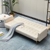 Modern Convertible Futon Sleeper with Mattress, Sturdy Metal Frame & Legs, Foldable Backrest Sofabed - 3 of 4