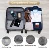Karl Home Carry on ABS&PC 20 Inch Luggage with Front Compartment Double Spinner Wheels TSA LockBlue Grey - 3 of 4