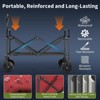 Wagons Carts Foldable,  Utility Collapsible Wagon with All-Terrain Wheels, Drink Holders & Adjustable Handle - 4 of 4