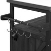 NAYSAYE Bar Serving Cart Outdoor Kitchen Island with Solid Wood Frame and Stainless Steel Top for Patio , Black, 50.25"*18.5"*36.25" - 3 of 4