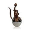 15" Indoor Metal Floral Leaf Tabletop Fountain with Stone-Filled Base Bronze/White - Alpine Corporation - 3 of 3