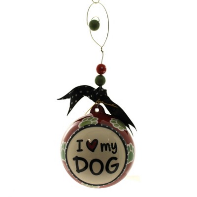 i love my dog ornament