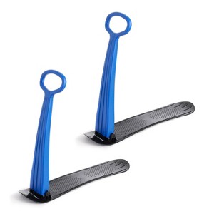 Slippery Racer Kids Foldable Downhill Winter Scooter Snow Sled, Blue (2 Pack) - 1 of 4